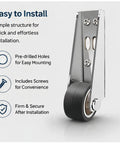 Heavy Duty Vertical Track Roller Wheel Pair Built Tough For Heavy Sliding Doors With Anti Sag Load Bearing Design side view of roller with mounting features