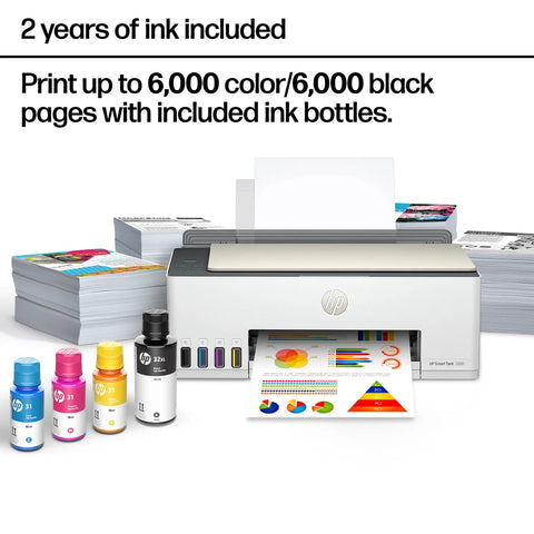 Smart Tank 5000 Wireless All In One Ink Tank Printer With Scanner And Copier, Two Years Of Ink Included, Cartridge Free Refill System