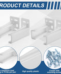 White Rear Drawer Track Socket Back Plates With Heavy Duty Mounting Brackets For Furniture And Cabinet Drawers, plastic, includes mounting screws.