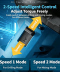2-speed torque control switch on Cordless Drill And Cement Mixer With 2 Speed Torque Control Plus 180 Degree Swivel Handle For Mortar Grout And Wood Drilling Built Like A Tank To Crush Heavy Mixes With Zero Sweat