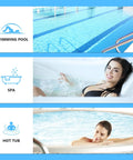 Smooth Eight In One Salt Water Pool Testing Kit With 125 Fast Action Strips For Hassle Free Backyard Care And Crystal Clear Summer Swimming Checking Ph Chlorine And Alkalinity Today with images of swimming pool, spa, and hot tub.