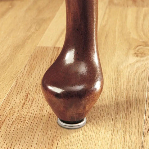 Wooden furniture leg fitted with One Sixteenth Inch Round Screw In Leveling Glides For Wood Furniture Adjustable Heavy Duty