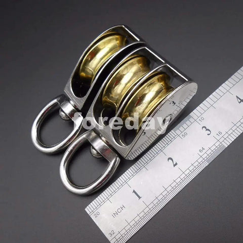 Tough Badass Window Roller And Pulley With 86Mm Double Inner Diameter built from solid zinc alloy for smooth tracking on rigging.
