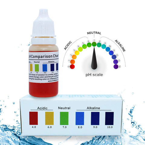 Dead Nuts Accurate Alkaline Water pH Test Kit for Drinking Liquids features a bottle and pH scale for easy water testing.