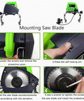 Step-by-step instructions for mounting saw blade on Automatic Electric Pipe Cutter Heavy Duty Stainless Steel Tube Cutting Machine.
