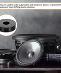 Heavy Duty Rubber Isolation Mounts And Anti Vibration Pads Built Mean To Crush Appliance Rattle With Grippy Wear Base And Quick No Tools Setup For Steady Everyday Machinery under audio subwoofers.