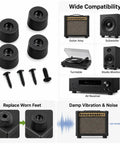 Heavy-Duty Rubber Isolation Feet Four Pack With Steel Inserts-Badass Anti-Vibration Dampening Pads For Amps Subs And Turntables shown with screws.