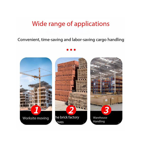 Heavy Duty Steel Hoist Portable Mobile Elevator With Casters Raises Twenty Feet Handles Duct Bricks Plumbing Gear Bulletproof For Busy Job Sites showcased in worksite, brick factory, and warehouse settings.