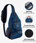 Packable Small Crossbody Sling Backpack For Travel And Hiking Ultralight Water Resistant Daypack Chest Bag With Durable Zippers