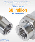 Stainless Steel 316 Female Reducing Pipe Fitting 1/2 Inch To 1/4 Inch NPT For Water, Air, And Fuel Lines, insurance offer