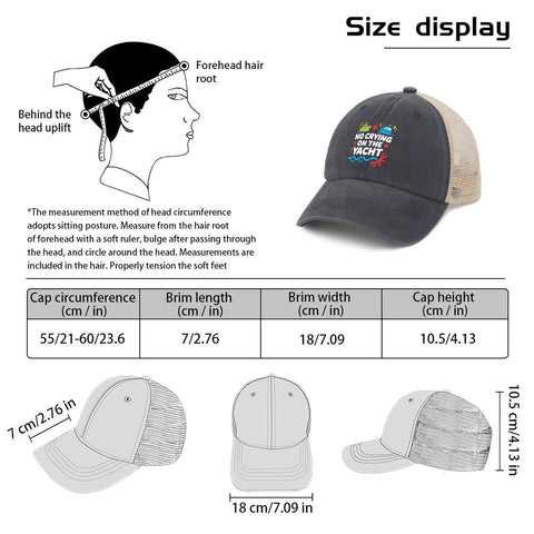 Dope Everyday Trucker Cap For Men With Adjustable Strap One Size Fits Most Breathable Mesh Size Display Diagram