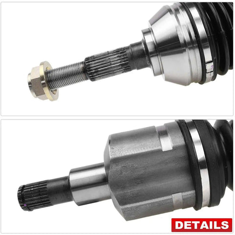 Heavy Duty Front Wheel Hub Bearing And CV Axle Shaft Assembly Kit For Chevy Trailblazer Ext Buick Rainier Envoy 4 Piece Set close-up of axle details