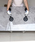Two Pack 6 Inch Adjustable Granite Seam Setter With Strong Suction Cups For Stone Marble And Glass Slab Installations in use