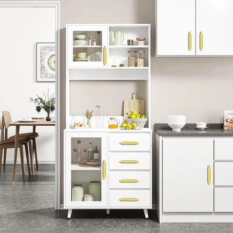 Kitchen with Self Stick Push Pull Cabinet Handles 8 Pack Hidden ABS Plastic Drawer Wardrobe Window Door Handles installed