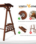 Heavy Duty Six Point Six Foot Porch Swing Frame With Adjustable Canopy Built To Last Wooden A Frame Stand Supports Up To 660 Lbs feature comparison