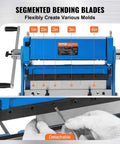 12 Inch 3 In 1 Sheet Metal Shear Brake Roll Machine for Home Shop with detachable segmented bending blades, DIY metal fabrication tool
