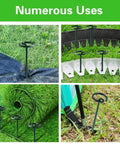 Circle Top Landscape Staples 6 Inch Green Turf Stakes 9 Gauge Beefy Heavy Duty Yard Lawn Spikes for outdoor soil and sod fabric