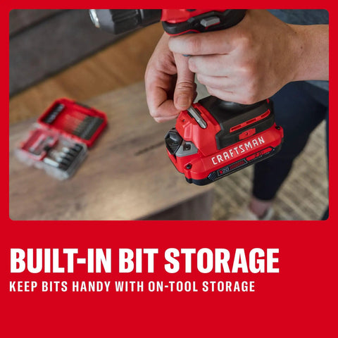 User handling Badass 3/8 Inch Cordless Drill Driver With Battery And Charger Included for easy bit storage and access.