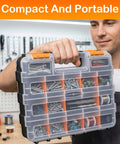 Double Sided Plastic Tool Box With Removable Dividers For Beads Screws Nuts Nails Bolts And Crafts A Handy Hardware Organizer