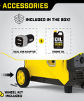 Accessories included with 3500 Watt Portable Inverter Generator With Quiet Technology And CO Shield For Quiet RV Camping