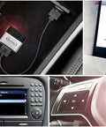 Wireless iPod Integration Kit Bundle 1000 With Cable for Range Rover and Land Rover vehicles showing connection and interface
