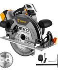 Heavy Duty 20 Volt Cordless Circular Saw Featuring Brushless Motor And 185 Mm Blade 4500 Rpm Speed Built In LED Light with accessories