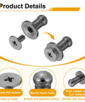 Product details for Snag These Badass Chicago Screws To Upgrade Your Leather Game Pack Of 30 Metallic Black Round Head Button Stud Rivets.