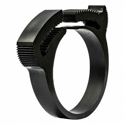 Double Grip Nylon Plastic Hose Clamp Black Double Tooth 1.82 To 1.98 Inch Clamping Diameter HC U PA66 BK 802NK8