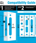 Compatibility guide for installing Serenade Mortise Keyed Lever Lock Set With Deadbolt For Screen And Storm Doors Polished Brass Non Handed