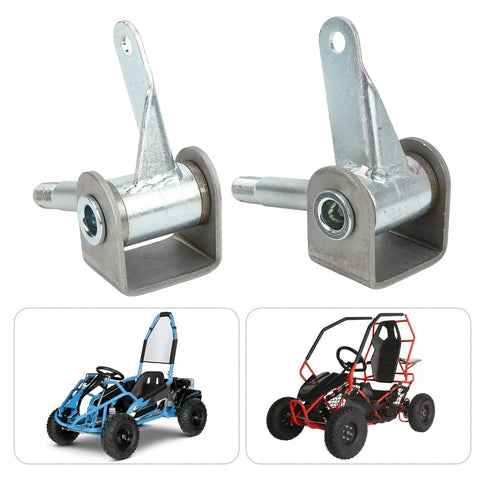 Go Kart Spindle Bracket Replacement Set 4.5 Inch By 5 Eighths Inch Right And Left Steel Alloy Steering Knuckle Bracket