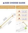 Size guide for No Cap Required With These Brushed Gold Kitchen Cabinet Pulls Featuring 12 And 3/5 Inch Hole Centers.