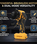 Brushless Cordless Angle Grinder And Mini Circular Saw With 12000 Rpm Battery Power showing lightweight design and dual mode functionality.