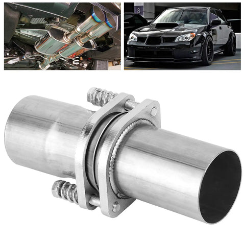Stainless Steel Flange Repair Pipe Kit With Spring For Fast Leak Seal And Quick Install Universal Fit For 2.75 Inch Tubing Durable Auto Plumbing Fixture No Sweat Install And Solid Grip Performance close-up of repair kit construction