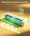 Rechargeable Indoor LED Spotlight Kit With Smart Auto Timer 5500mAh battery Fast Recharge Display