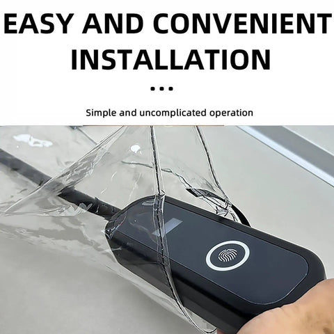 Universal Ev Charge Port Protector Badass Weather Armor waterproof cover installed on charging port, showcasing simple attachment.