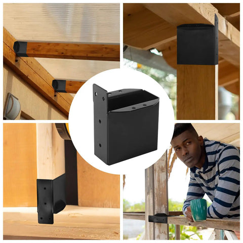 Heavy Duty Pergola Rafter Bracket Kit For 2x4 Beams, Wall Mount Post Top Brackets, DIY Connectors For Wood Posts, Deck Railing And Beam Support, 8 Pack, Weather Resistant Carbon Steel