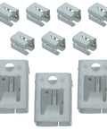Rock Solid Spring Steel Solar Panel Mounting Clips 10 Pack Hella Corrosion Resistant Roof Fasteners, silver mounting clips, heavy duty design.