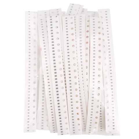 Top Shelf 0402 SMD Ceramic Capacitor Assortment Kit featuring various values on carrier tape for easy use in projects.