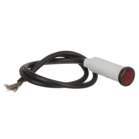 Beefy Incandescent Red Indicator Light For Control Panels 14V With Six Inch Lead Wires Five Sixteenth Inch Bulb Size Flush Mount Warning Light