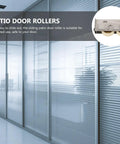 Premium Stainless Steel Double Bearing Patio Door Rollers Featuring Zero Grind Silent Glide for smooth sliding in modern office.