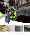 Heavy Duty Corded Reciprocating Saw 120V With 6.0 Amp Motor And 2800 RPM showing quick release blade for easy changes.