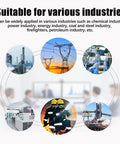 Collage of industries: chemical, power, energy, coal, firefighters, petroleum