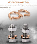 20 Pack Copper Spring Lock Washers M8 Split Lock Washers For Screws Bolts Nuts Inner 8.1 To 8.7 Mm Outer 12.1 To 13.1 Mm