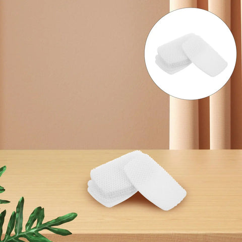 10Pk Self Adhesive Sneaker Heel Repair Patches Snug Fit Breathable Mesh Liner on wood table with plant.