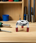 Heavy Duty Smoke Transducer Removal Tool With Detachable Head Gripper on wooden workbench among tools for quick maintenance.