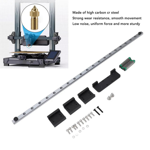 Mgn12 Linear Rail Kit For Neptune 3 Plus And 4 Plus 3D Printers High Carbon Cr Steel components including rail, blocks, and screws.