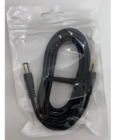 Plug And Play Solar Panel Trail Camera Power Cord Replacement 2.1Mm To 1.7Mm armored black cable in packaging.