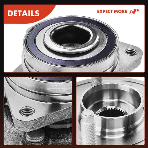 Close-up view of Heavy Duty Front Wheel Bearing And Hub Assembly Pair For Chevy Cruze 2016 2019 with sealed bearing design.