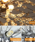 Modern Crystal Chandeliers Dandelion Firework Sputnik Pendant Lighting Eight Light Fixtures With G9 Bulbs Dimmable close-up
