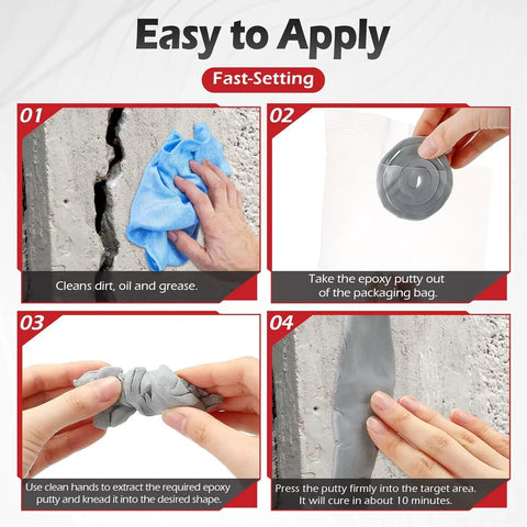 Instructions for using Moldable Silicone Putty For Quick Gap Sealing Non Hardening Duct Sealant For Metal Glass Wood Ceramic and Crafts
